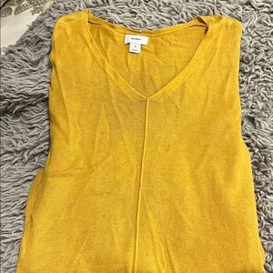 Old Navy Yellow V-Neck Sweater